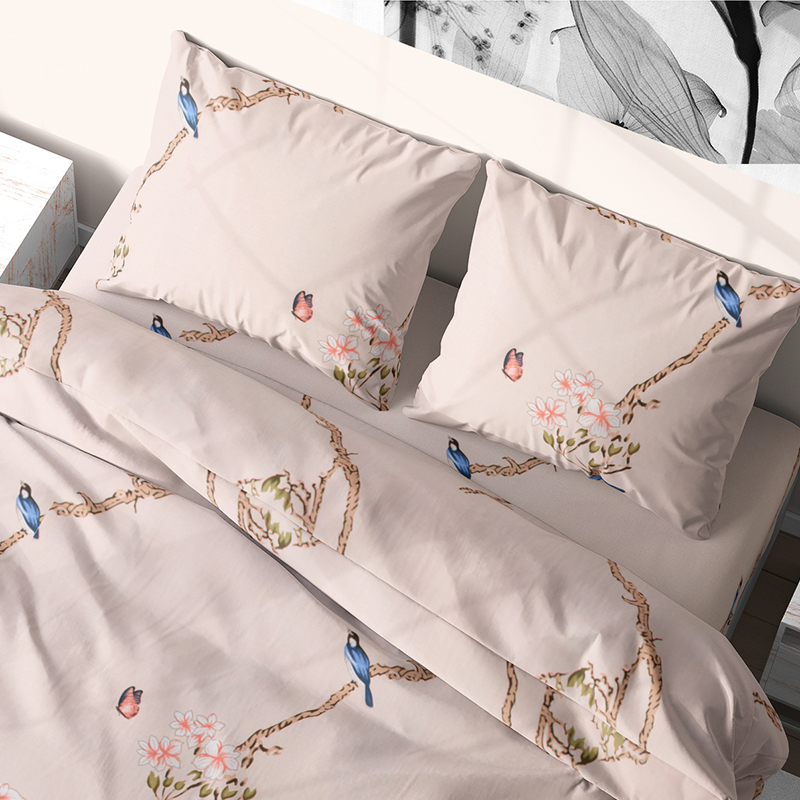

Комплект постельного белья Time Textile Цветущий сад полуторный Розовый TT170437-p 50х70