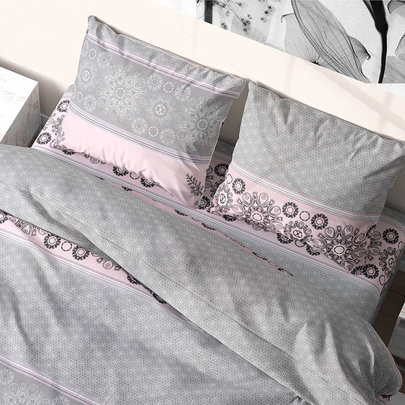 

Комплект постельного белья из бязи Time Textile Сарика двуспальный Серый, Розовый TT170852-d 50х70