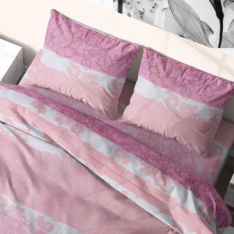 

Комплект постельного белья из бязи Time Textile Анжелика двуспальный Розовый TT156600-d 50х70