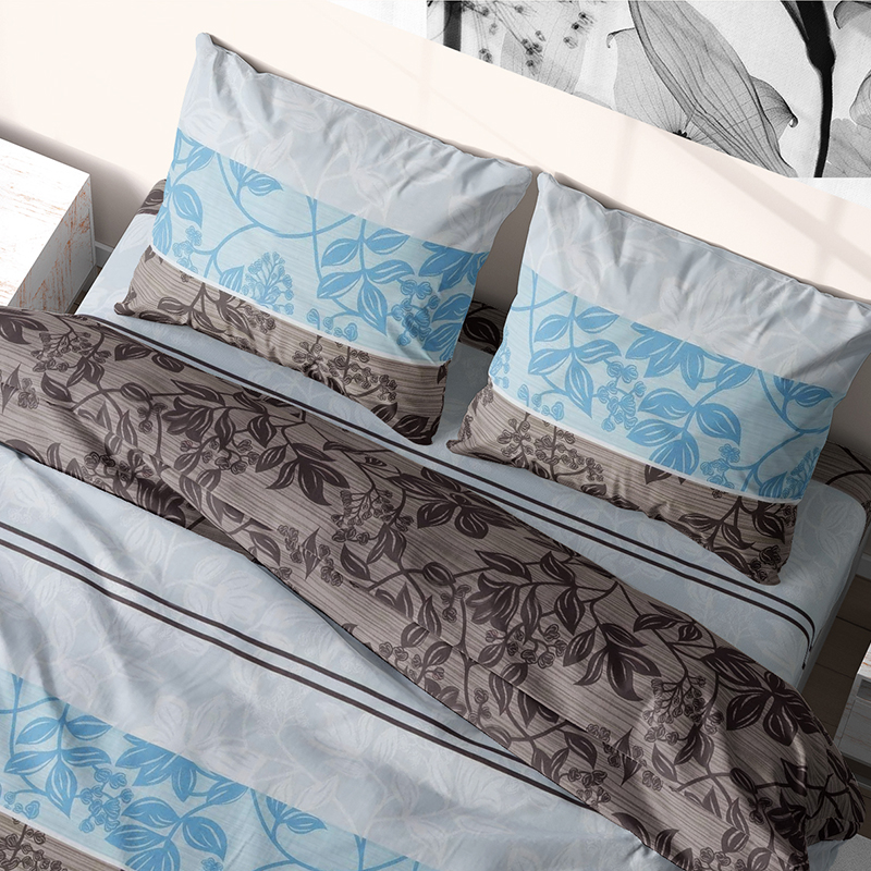 

Комплект постельного белья Time Textile Аманда полуторный Голубой, Коричневый TT143040-p 50х70
