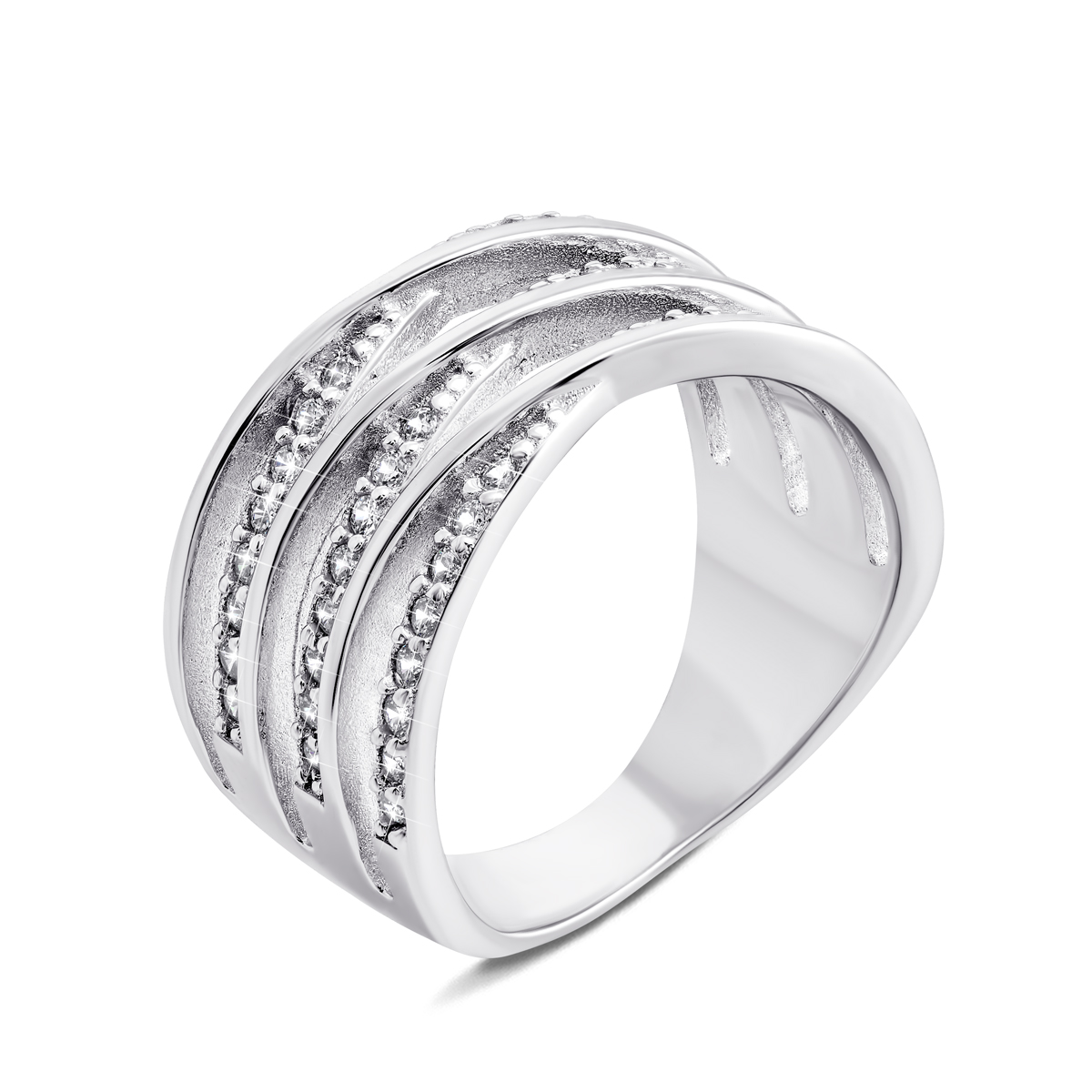 

Серебряное кольцо с фианитами 17.5 размер PRS2659