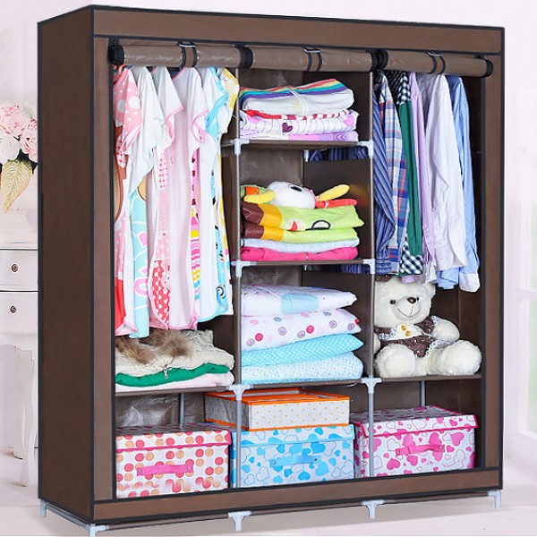 

Складной тканевый шкаф для одежды и обуви 175х130х45 см Storage Wardrobe каркасный шкаф для одежды