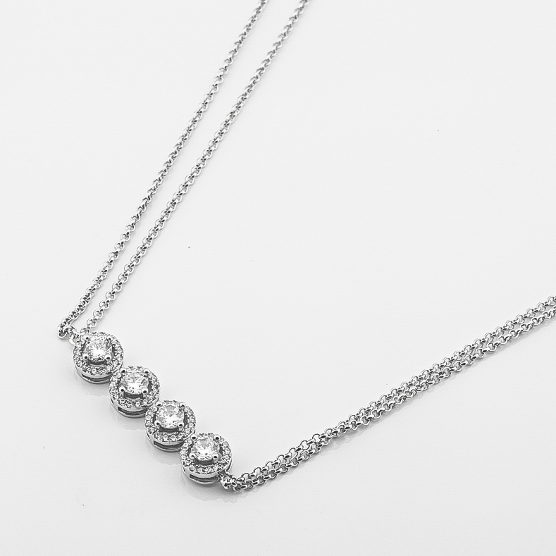 

Серебряное колье с фианитами ko14566-2 Диамант