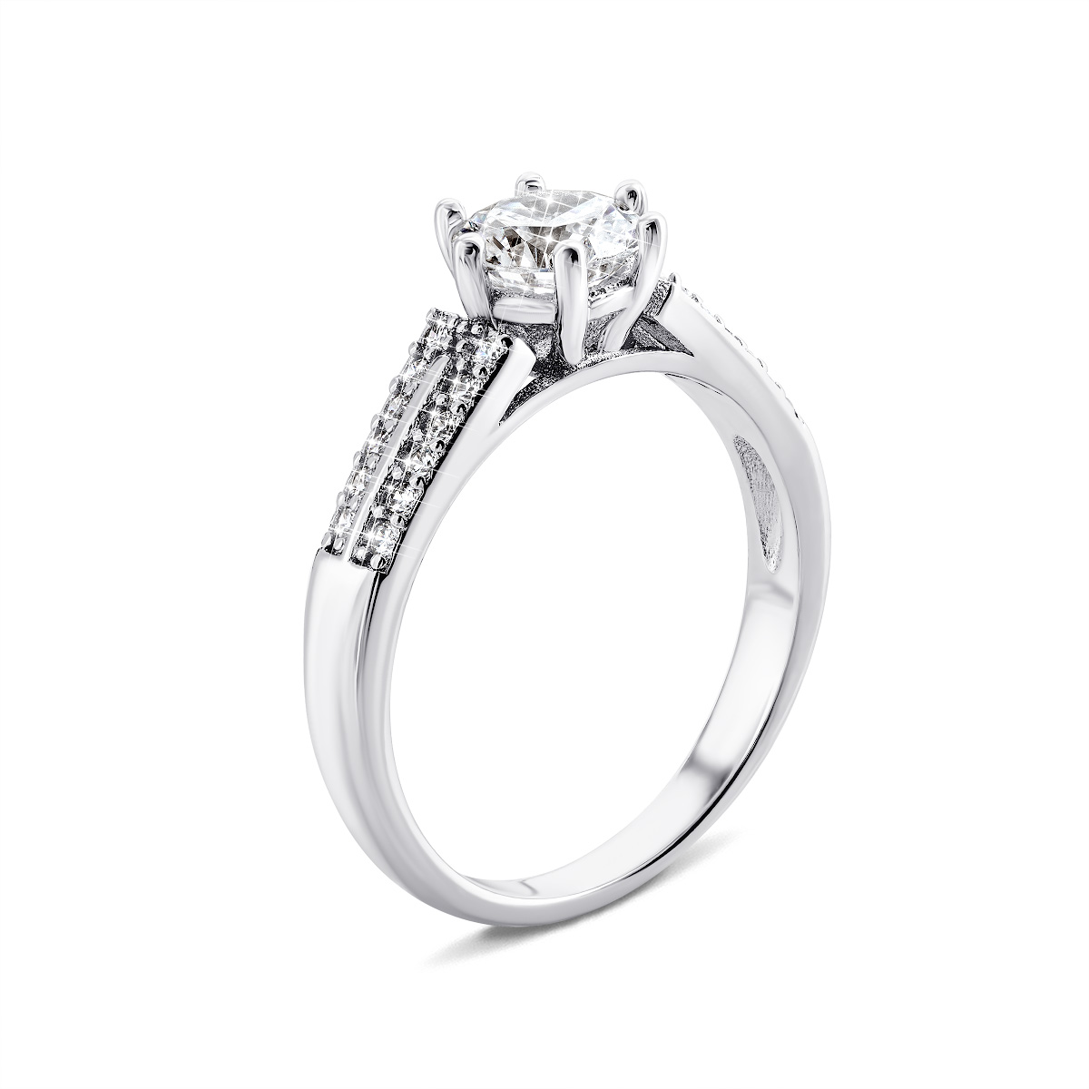 

Серебряное кольцо с фианитами 17.5 размер 1RI59916