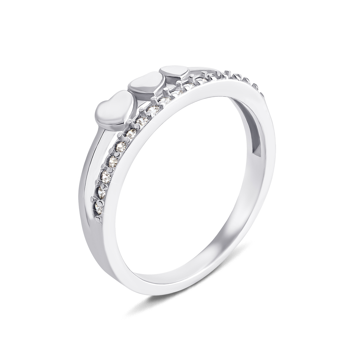 

Серебряное кольцо с фианитами 16 размер 1RI57345