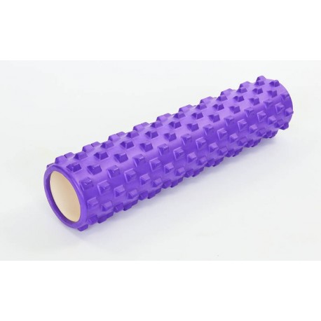 

Массажный валик FitMagic Grid Roller PRO 60 см шипованный ребристый для спины фиолетовый