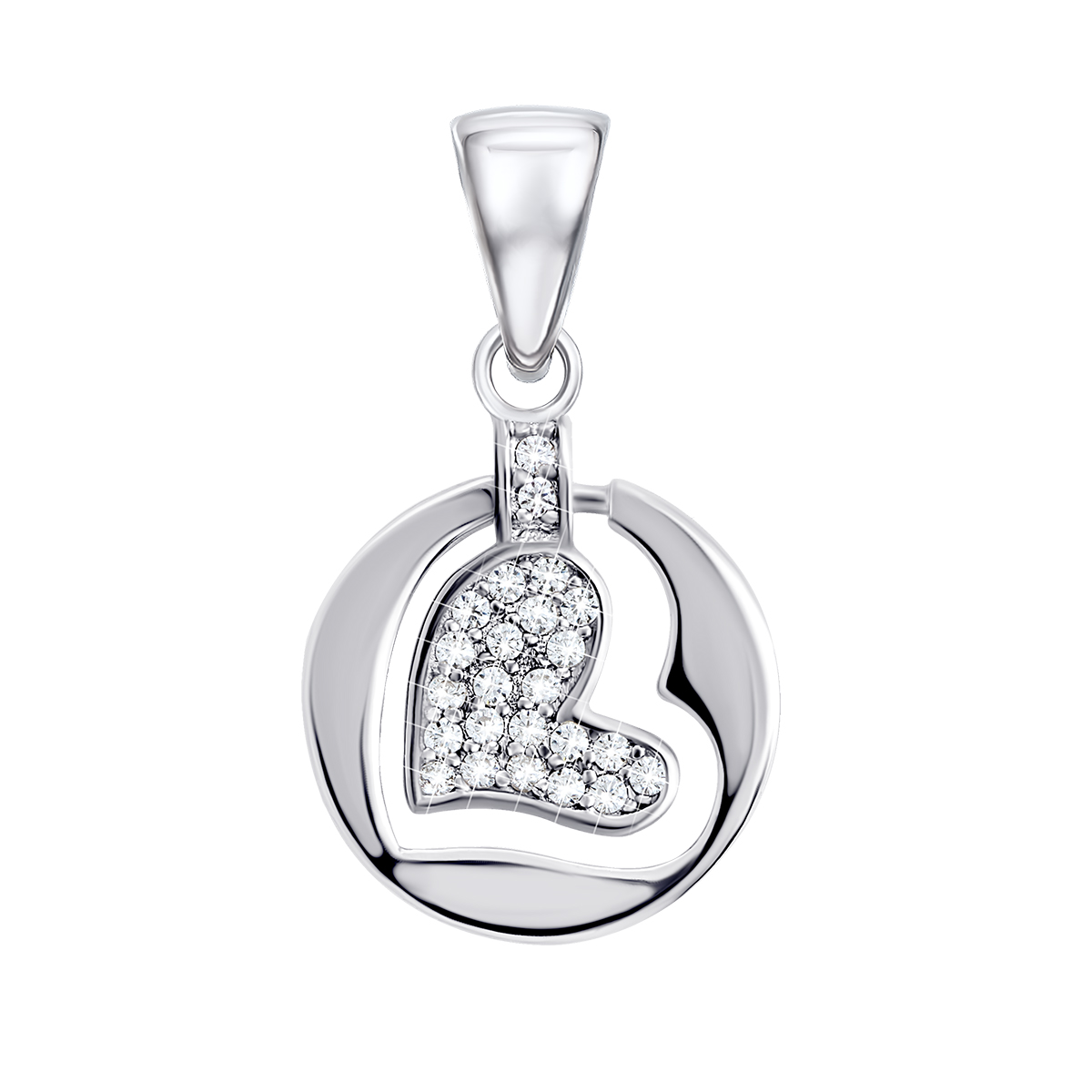 

Серебряная подвеска Сердце с фианитами TP095109