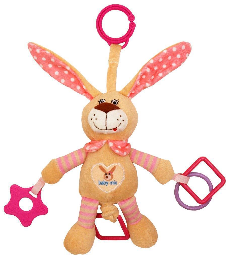 

Плюшевая детская подвеска з вибро на кроватку "Кролик" Baby Mix STK-17504 P, розовый (8191)