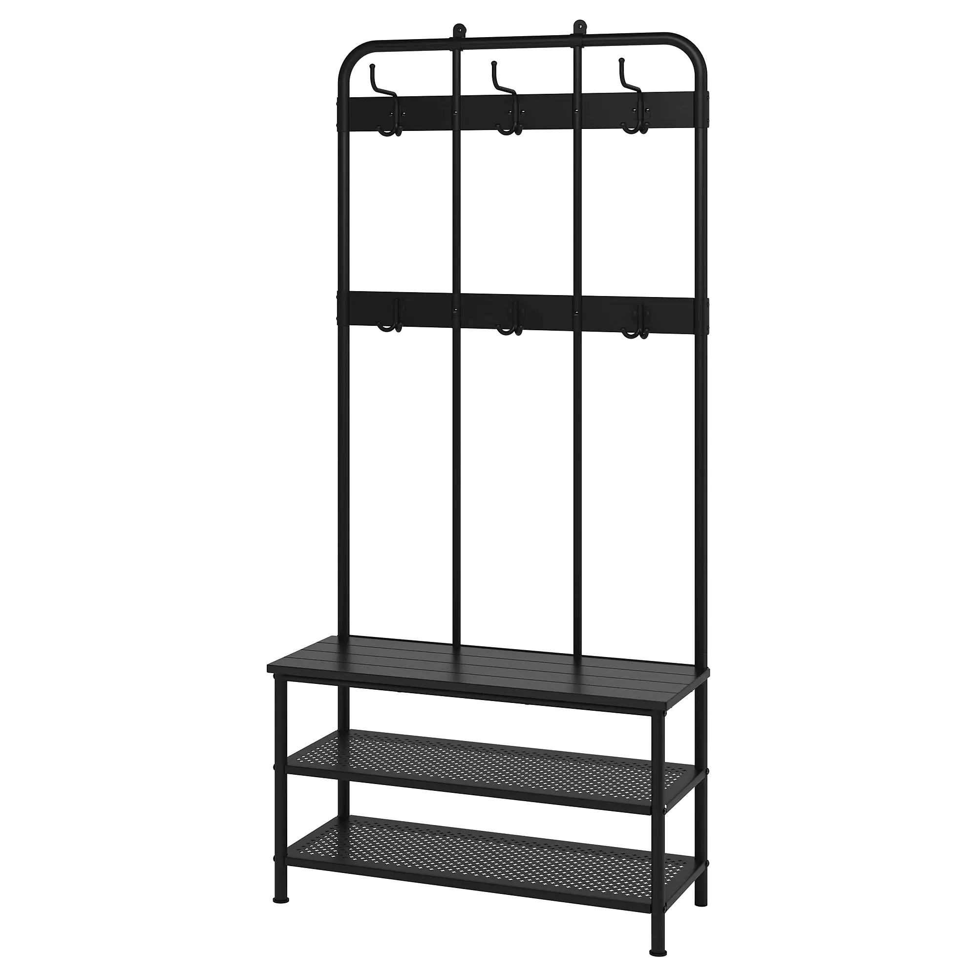 

Вішалка для одягу з лавкою IKEA PINNIG чорний 203.297.89