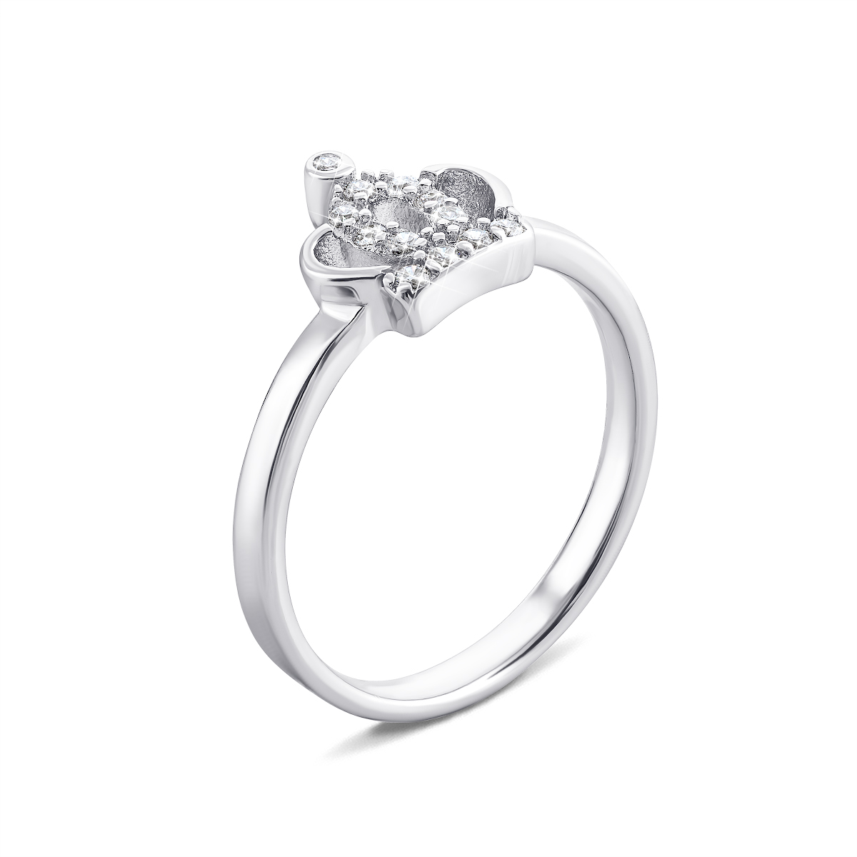 

Серебряное кольцо Корона с фианитами 17.5 размер 1RI63440