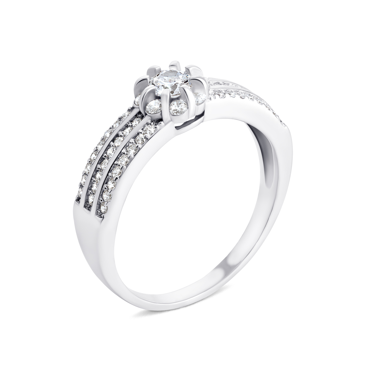 

Серебряное кольцо с фианитами 18 размер 1RI58690