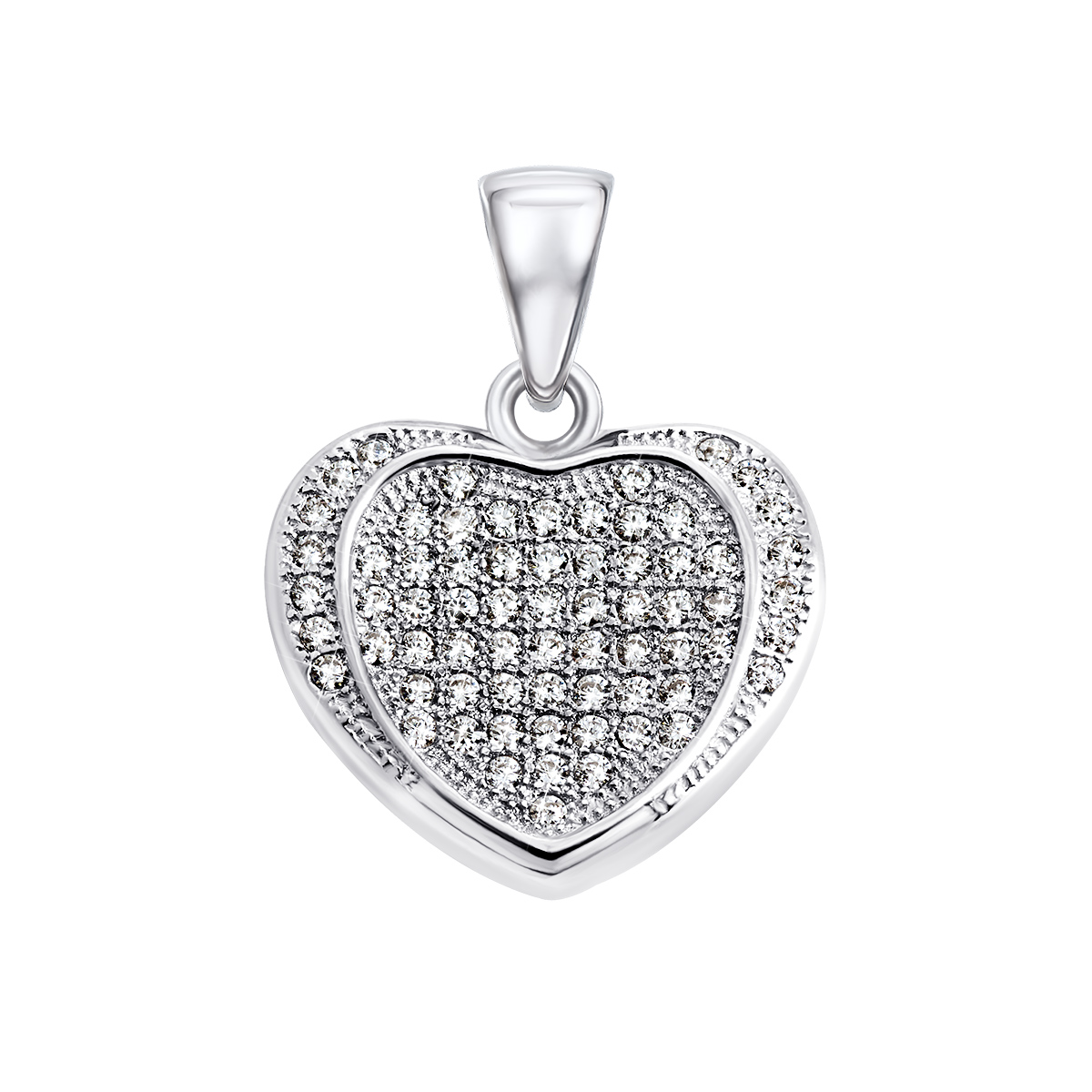 

Серебряная подвеска Сердце с фианитами PPS1190-P/12/1
