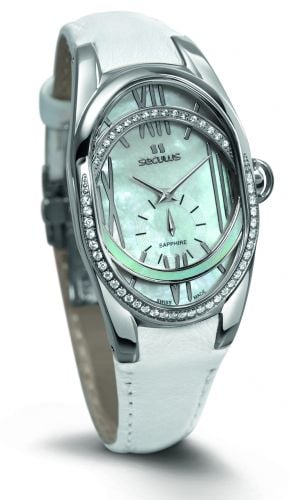 

Женские наручные часы Seculus 1668.2.1064 white, ss cz stones, white leather