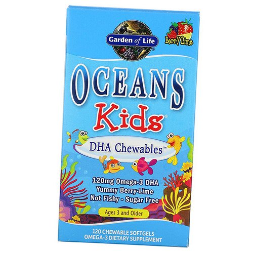 

Омега 3 и 9 для детей, Oceans Kids DHA Omega-3, Garden of Life 120гелкапс Ягоды-лайм (67473002)