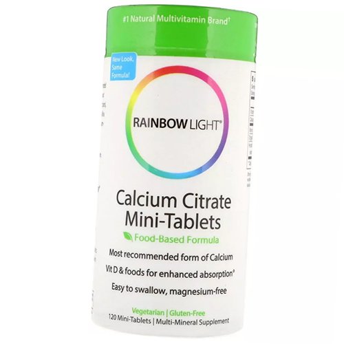 

Витамины для костей, Calcium Citrate Mini-Tabs, Rainbow Light 120таб (36316039)