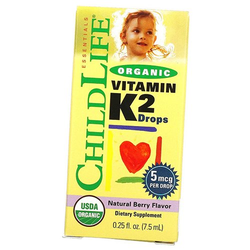 

Органический Витамин К2 для детей, Organic Vitamin K2, ChildLife 7,5мл Ягода (36514003)
