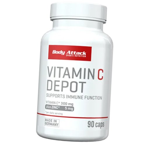 

Витамин С с Цинком, Vitamin C Depot, Body Attack 90капс (36251005)