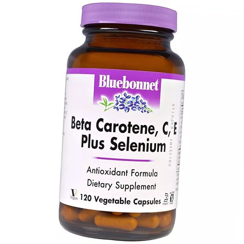 

Бета-Каротин, Витамины С и Е + Селен, Beta Carotene, C, E Plus Selenium, Bluebonnet Nutrition 120вегкапс (36393105)