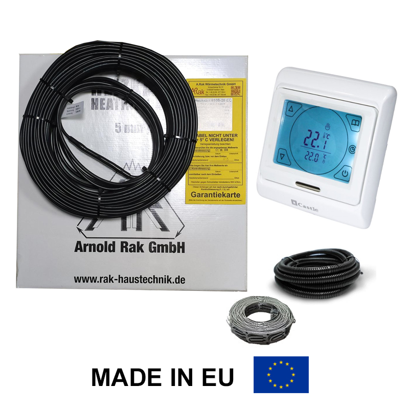 

Теплый пол кабель Arnold Rak 6101-20 EC 200 Вт + терморегулятор Сastle M 9.716