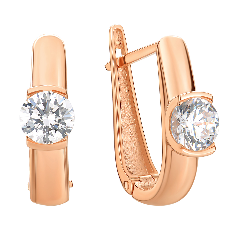 

Серьги из красного золота с цирконием Swarovski 000145412