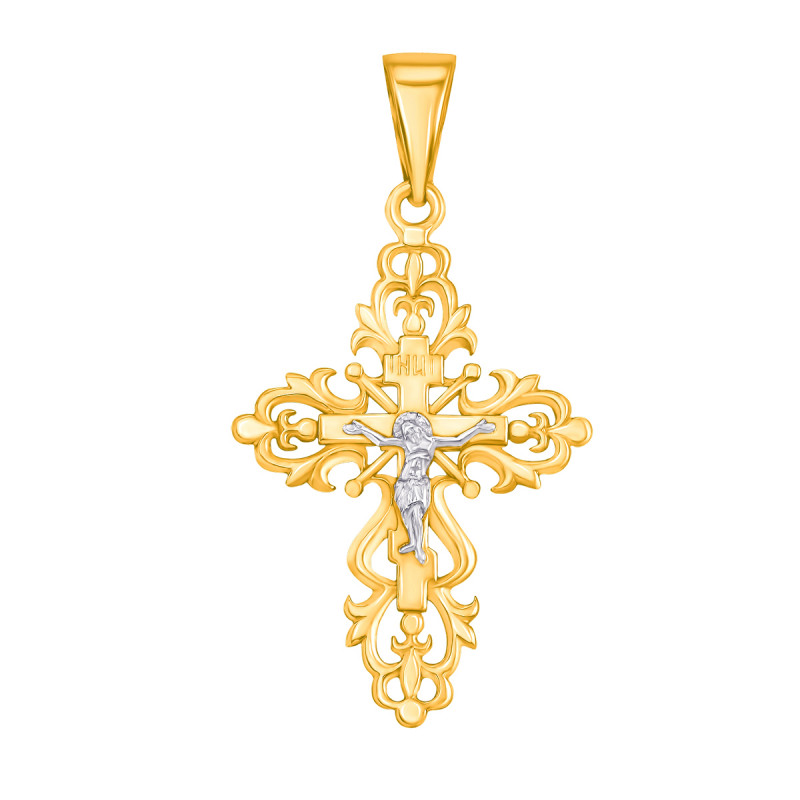 

Узорный золотой крестик в комбинированном цвете 000133910