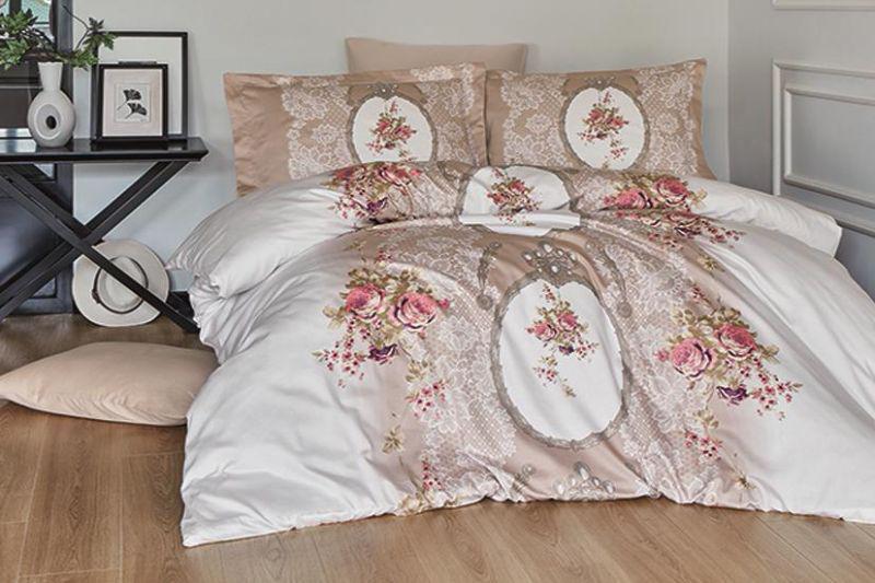 

Комплект постельного белья First Choice Satin Cotton Евро сатин арт.Poema vizon