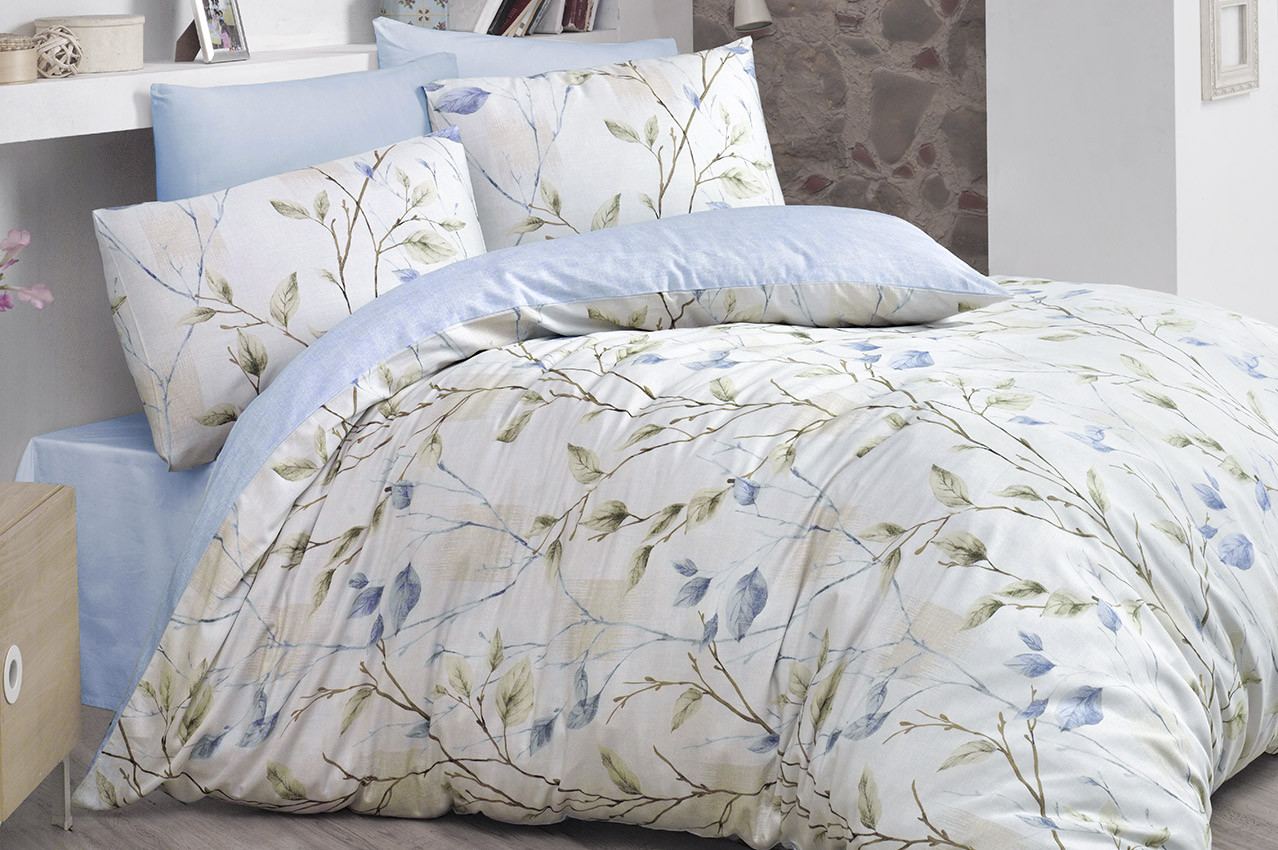 

Комплект постельного белья Luoca Patisca Ranforce Cotton полуторный ранфорс арт.Blosom blue