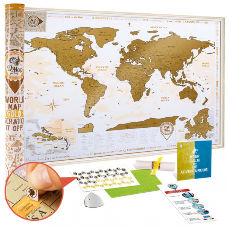 

Скретч карта FOR Discovery Map World Gold на английском языке