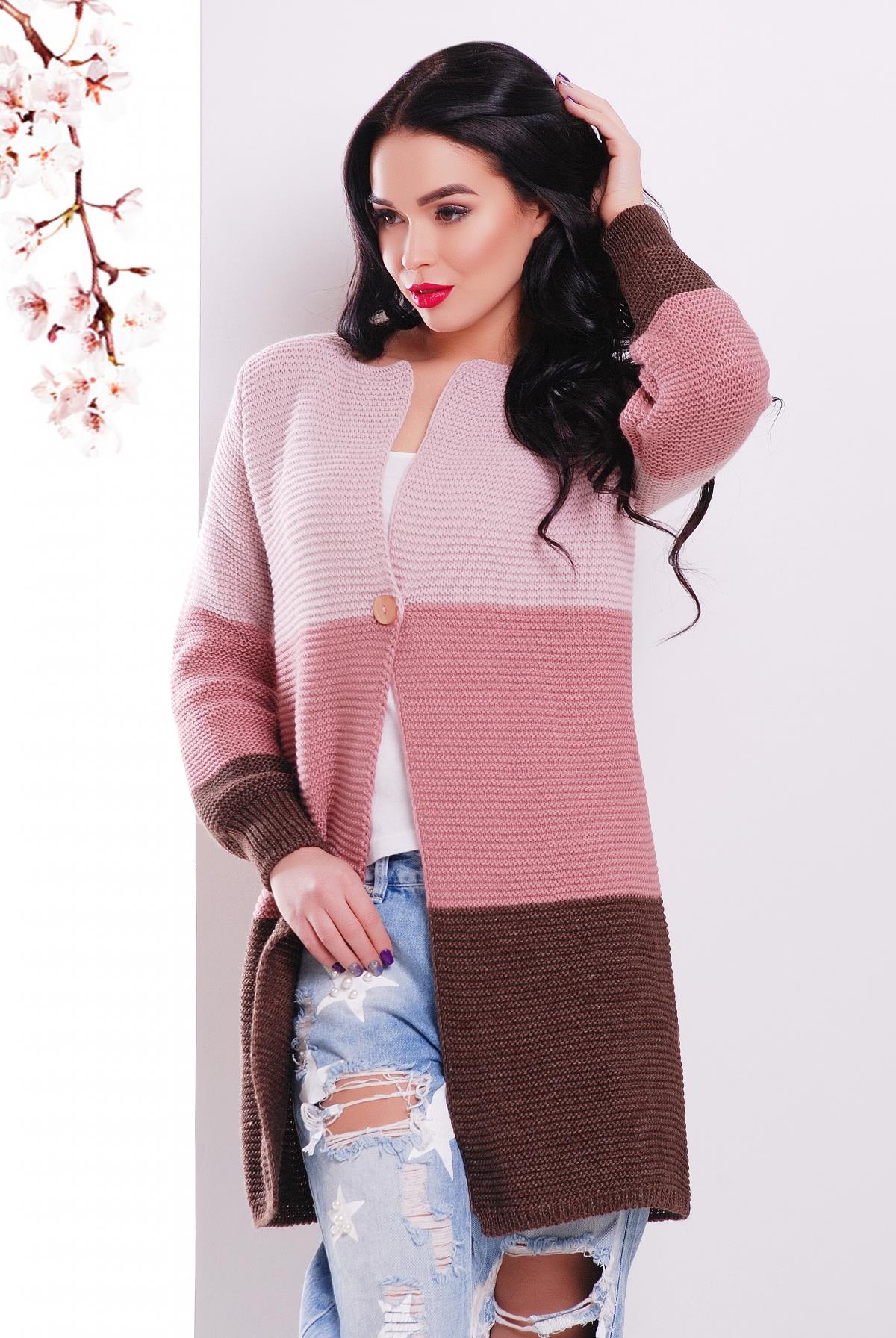 

Кардиган женский Marse 44-50 Пудра-Роза-Коричневый