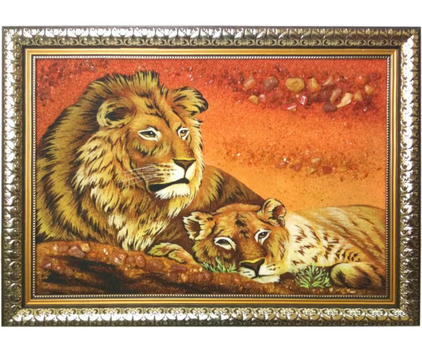 

Картина из янтаря Львы (limited edition), 40x60см Янтарная долина (bf-livl)