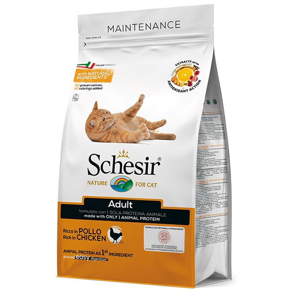 

Сухой монопротеиновый корм для котов Schesir Cat Adult Chicken 1.5 кг