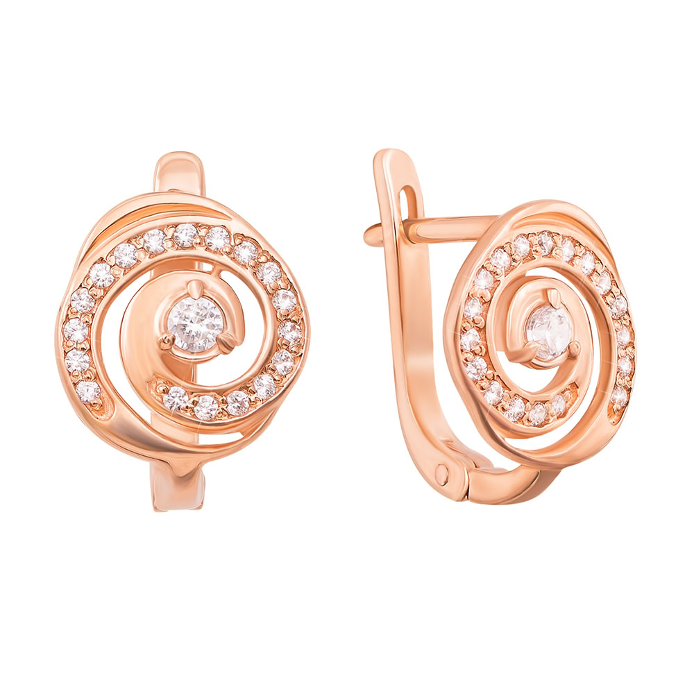 

Серьги из красного золота с фианитами 000130489
