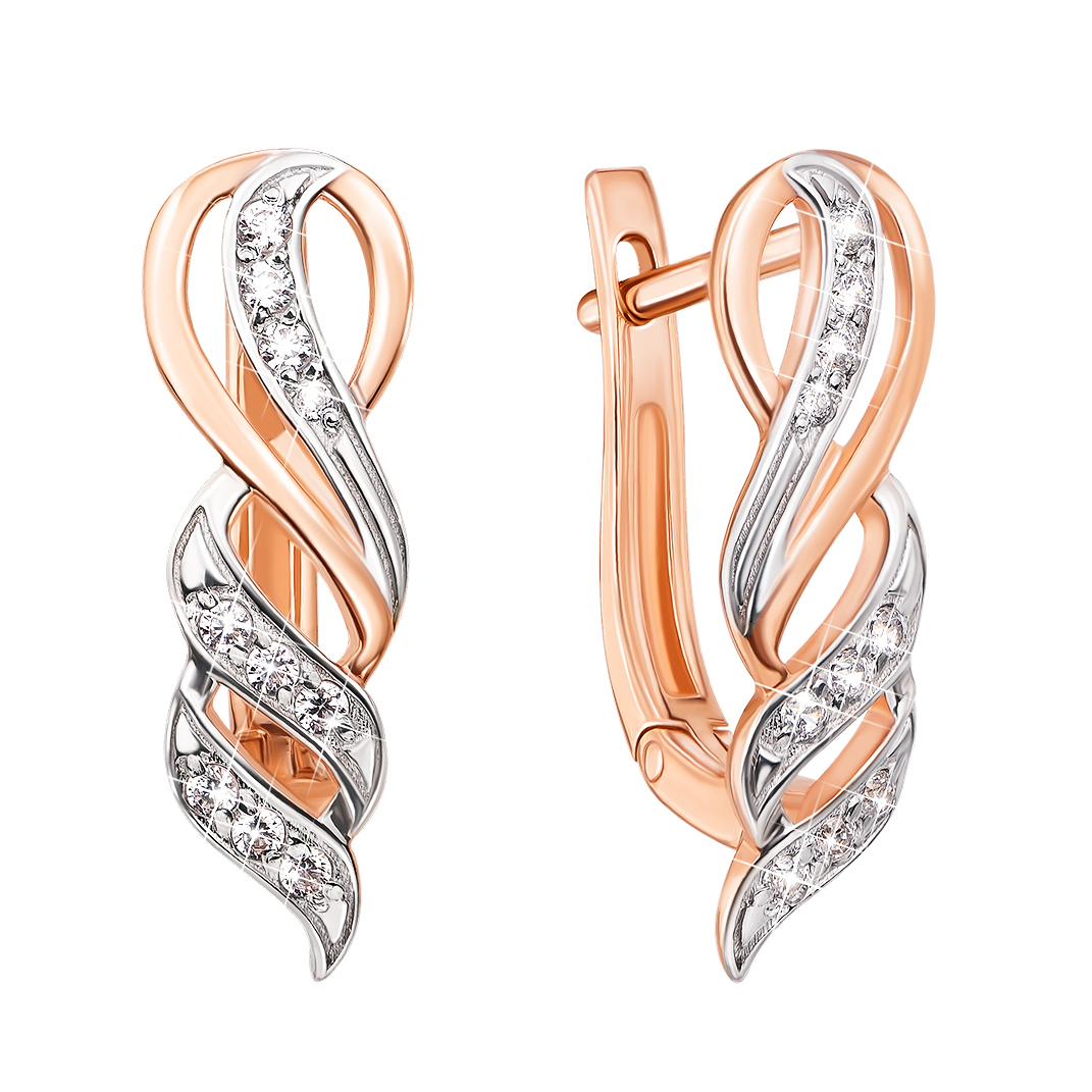 

Серьги из красного золота с фианитами 000135825