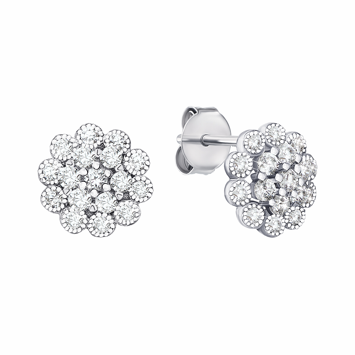 

Серебряные серьги с фианитами 000133970