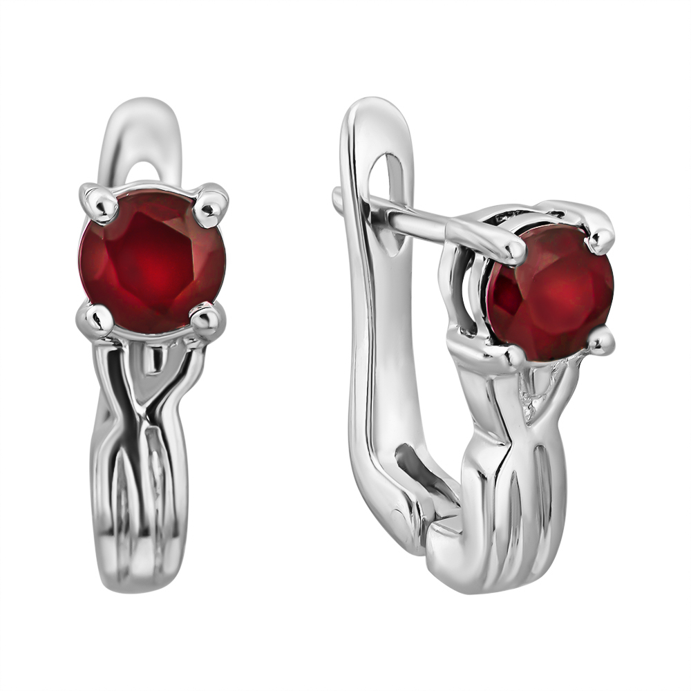 

Серебряные серьги с гранатами 000131718