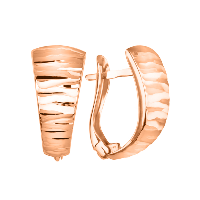 

Серьги из красного золота с горизонтальными волнистыми насечками 000106332