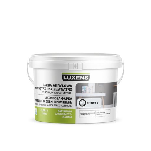 

Емаль акрилова шовковисто-матова Luxens світло-сіра, 2,5 л 11837840