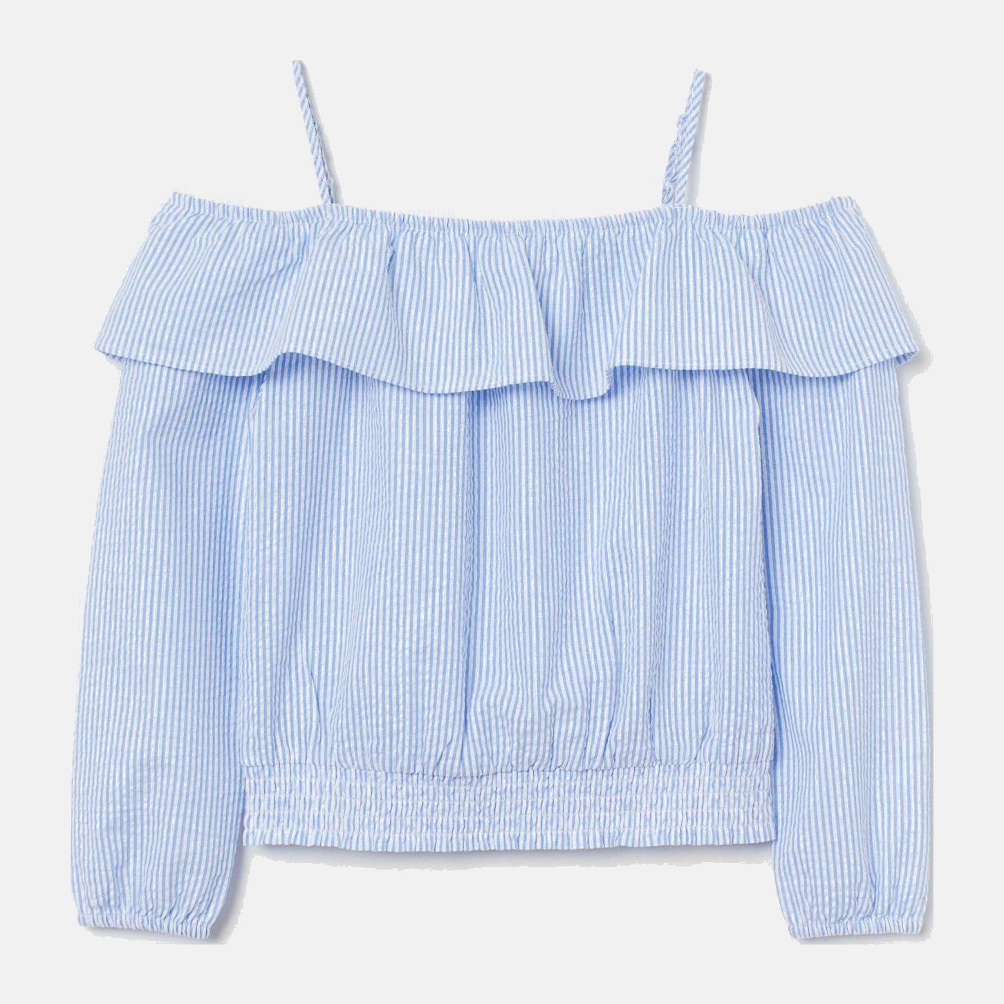 

Блуза H&M 1912-8134151 146 см Голубая и белая полоска