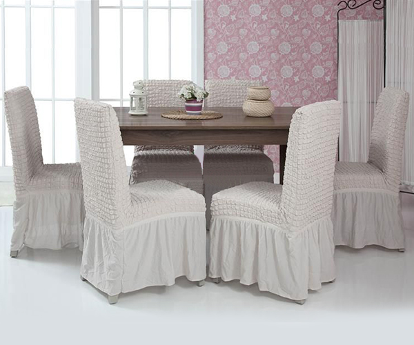 

Набор чехлов для стульев Venera 6 шт 05-213 Айвори (с оборкой)