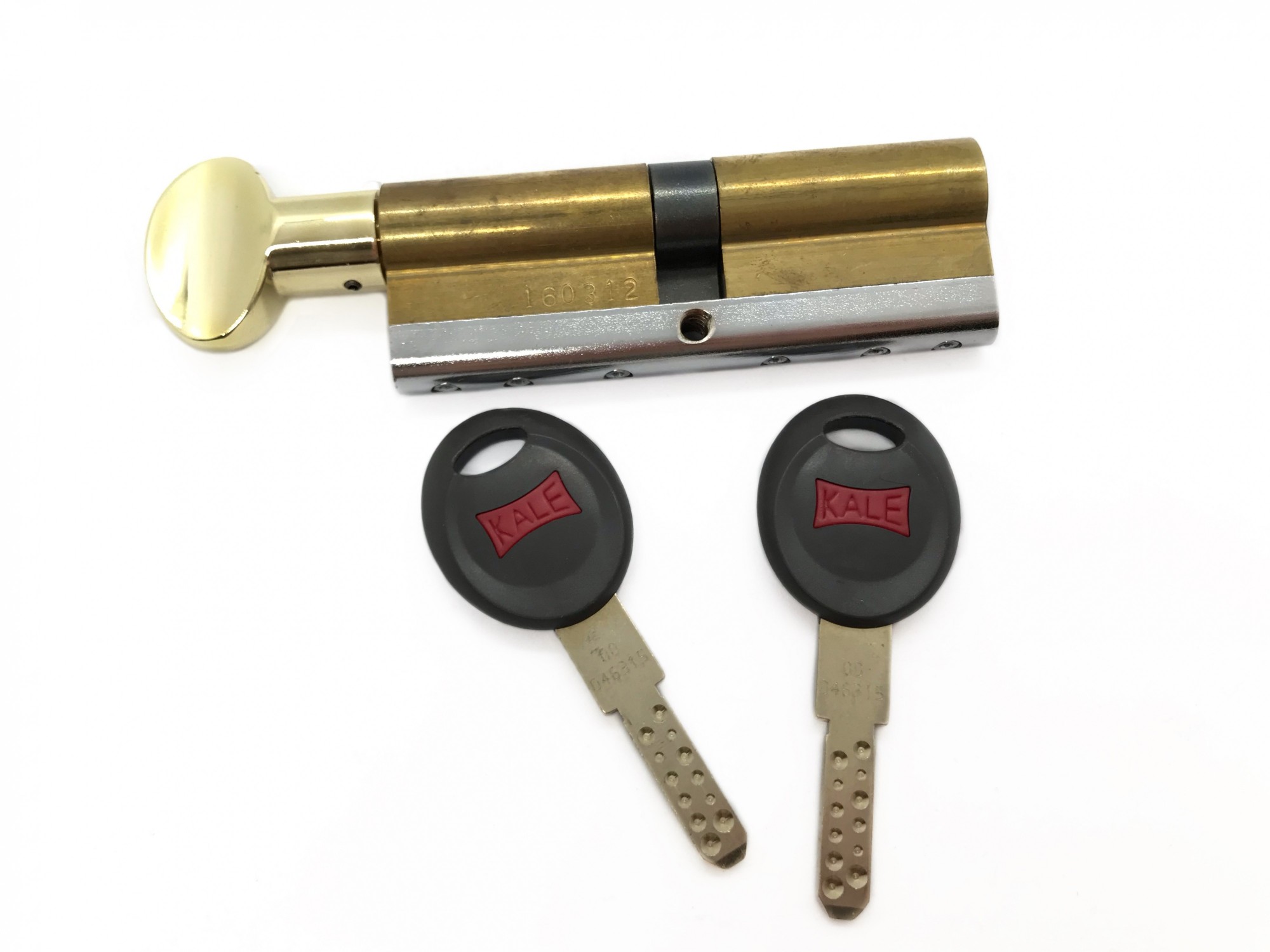 

Цилиндр для замка противовзломный с тумблером Kale 90 мм 164CEC M (40х10х40), латунь