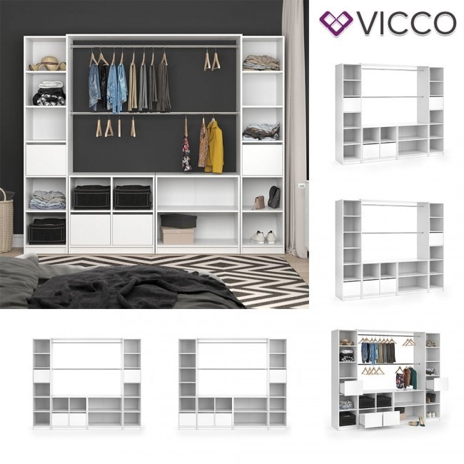

​Готовый модульный гардероб Vicco Visit XXL, белый