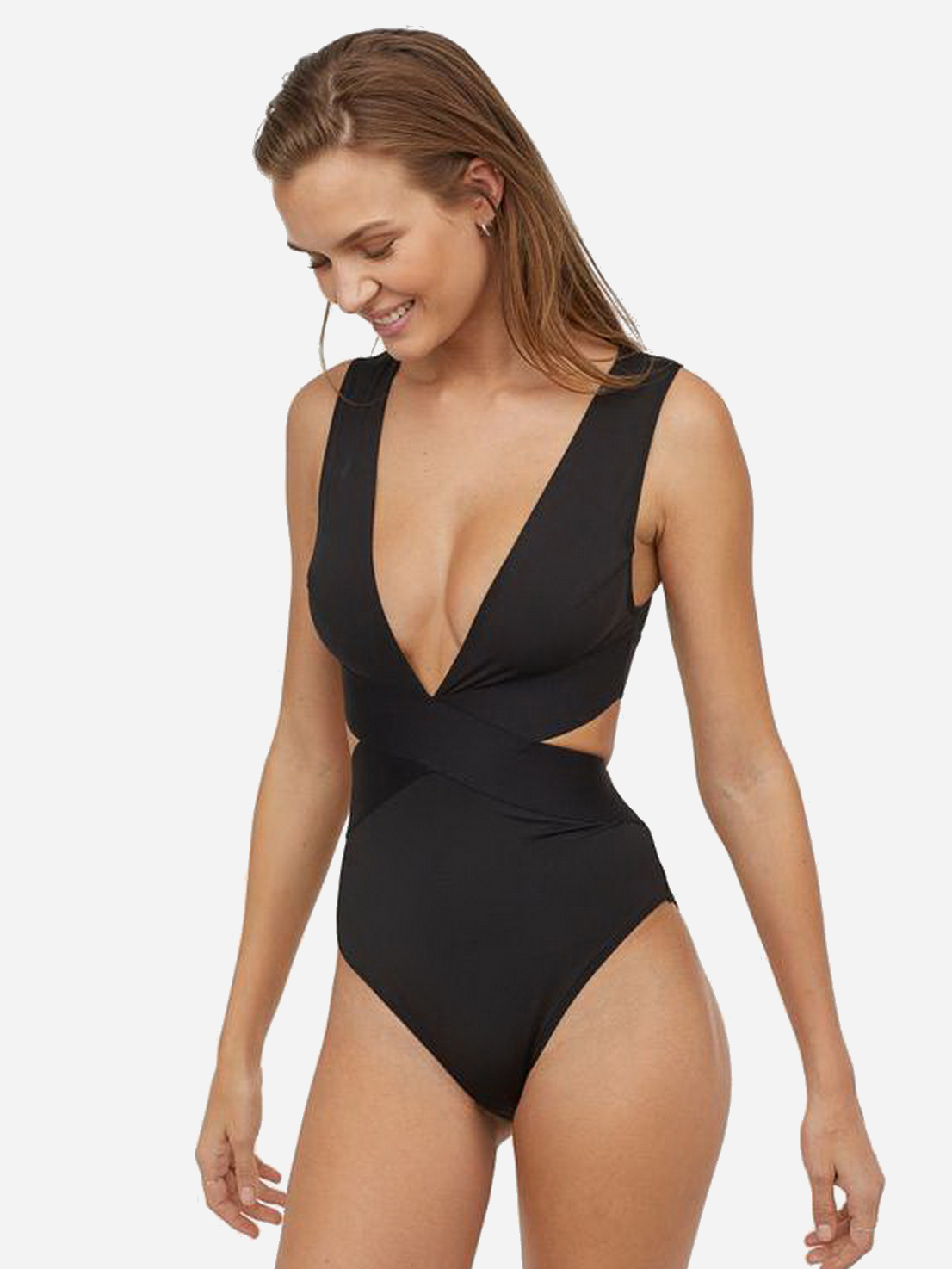 

Купальник женский слитный H&M 0684824-019 44 Черный