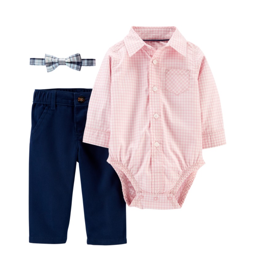 

Комплект Carter's для мальчика из 3 предметов в мелкую клетку Dress Me Up 76 см