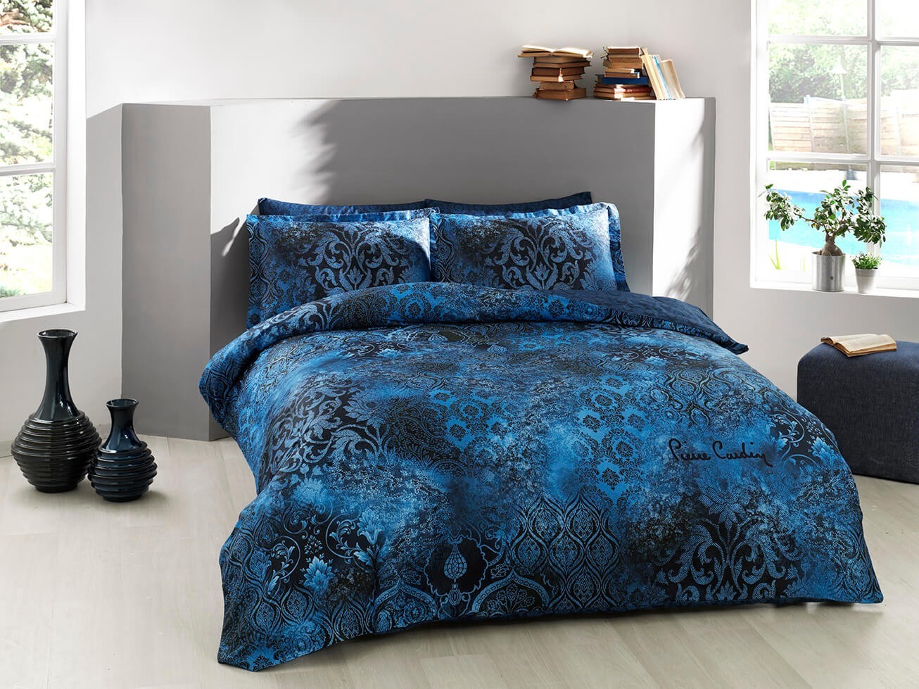 

Комплект турецкого постельного белья TAC Pierre Cardin Regina Blue Евро