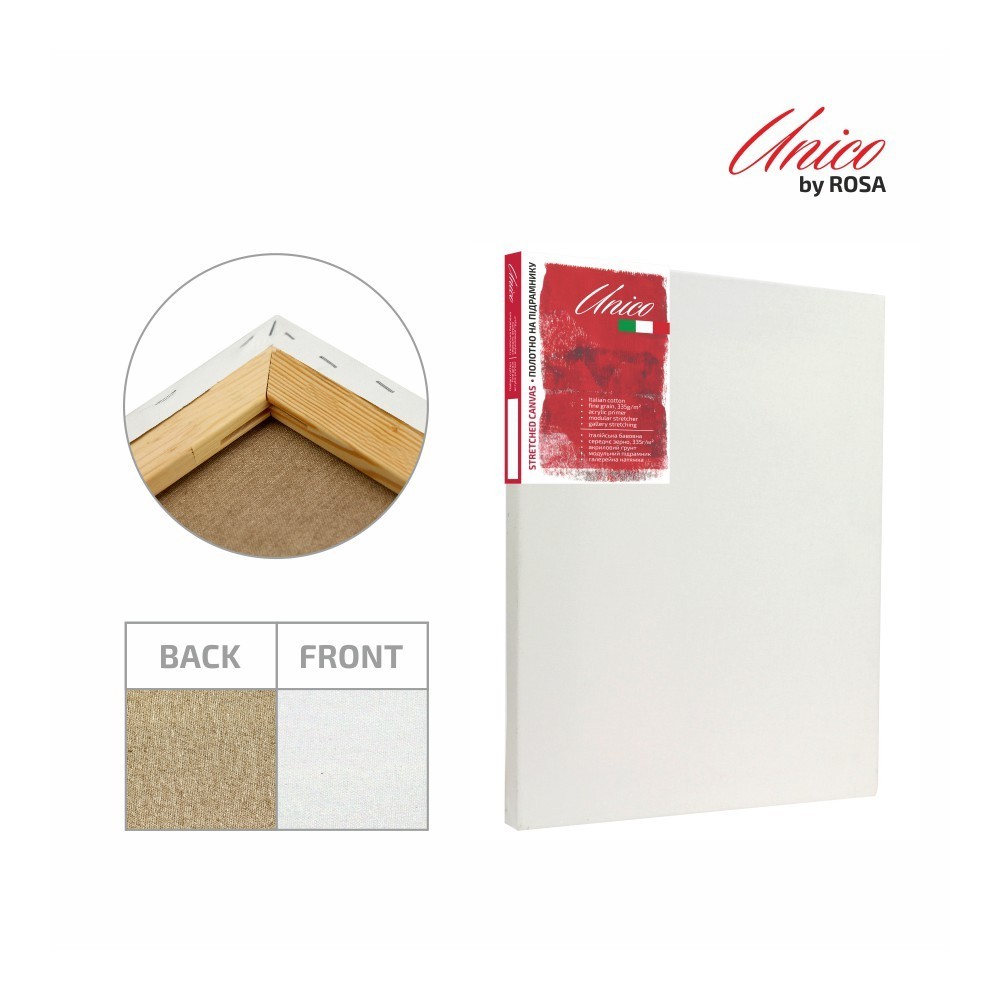 

Холст на подрамнике итал. хлопок (боковая натяжка) сред. зерно Unico 60х80