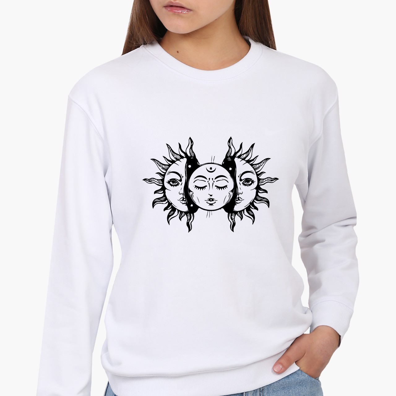 

Свитшот женский Солнце (Sun) (8771-1967) Белый XS
