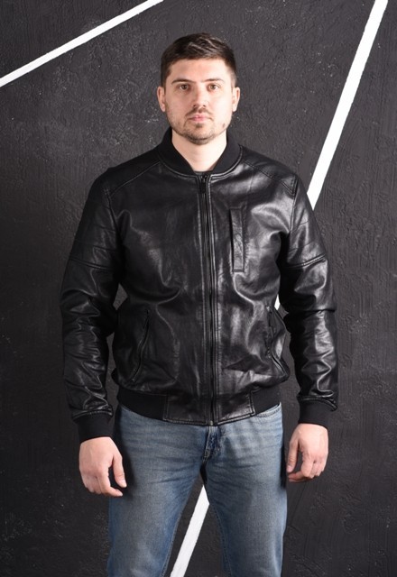 

Ветровка экокожа ZIBSTUDIO Bomber карман  чёрная, Ветровка экокожа ZIBSTUDIO Bomber карман XL чёрная