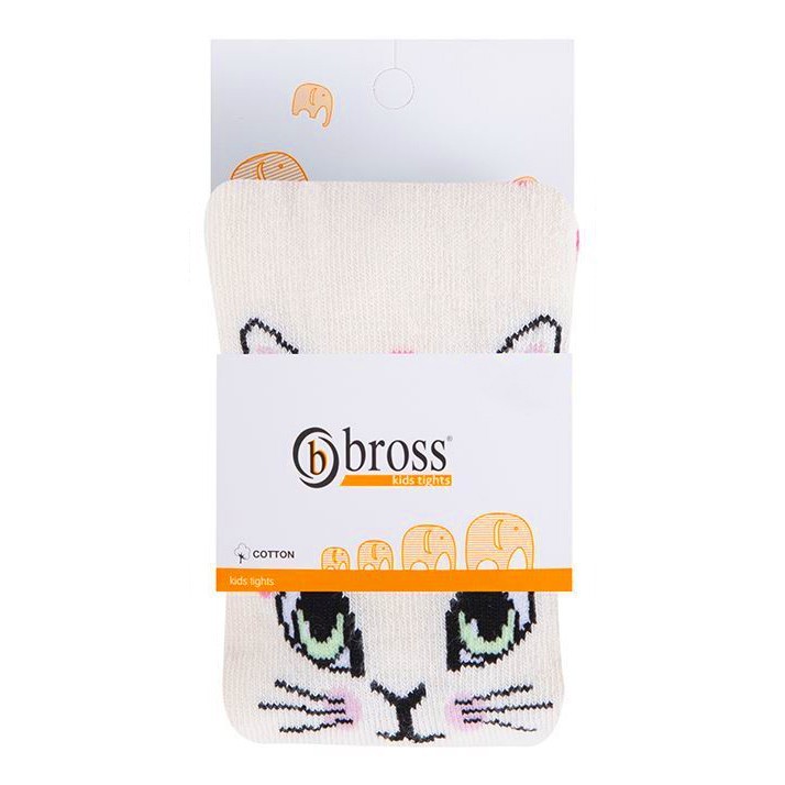 

Колготы детские BROSS кошки 86-92 см 1-3 года Молочные