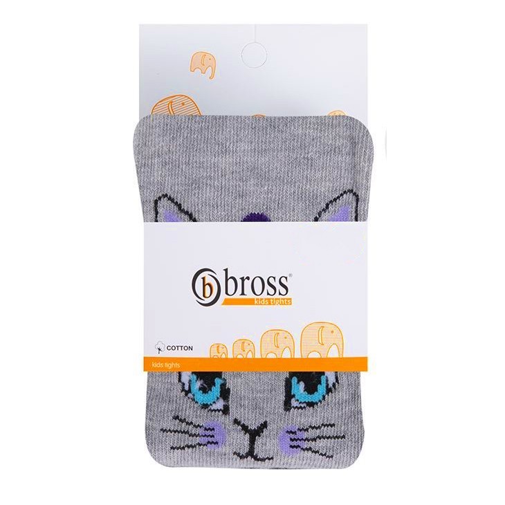 

Колготы детские BROSS кошки 86-92 см 1-3 года Светло-Серые