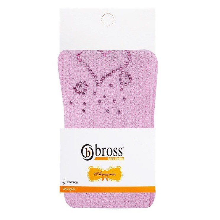 

Колготы детские BROSS тонкие нарядные со стразами 98-104 3-5 лет Розовые